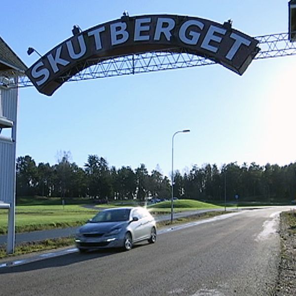 Entréskylt till Skutberget i Karlstad