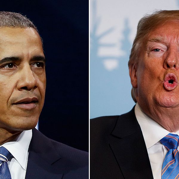 USA:s före detta president Barack Obama och nuvarande president Donald Trump.