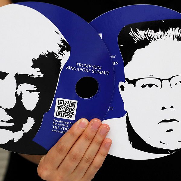 Bild på det mediakit journalister får vid toppmötet mellan Dondald Trump och Kim Jong-Un.