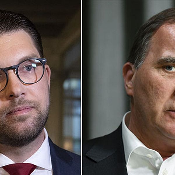 Statsminister Stefan Löfven (S) till höger och Jimmie Åkesson, partiledare för SD, till vänster.