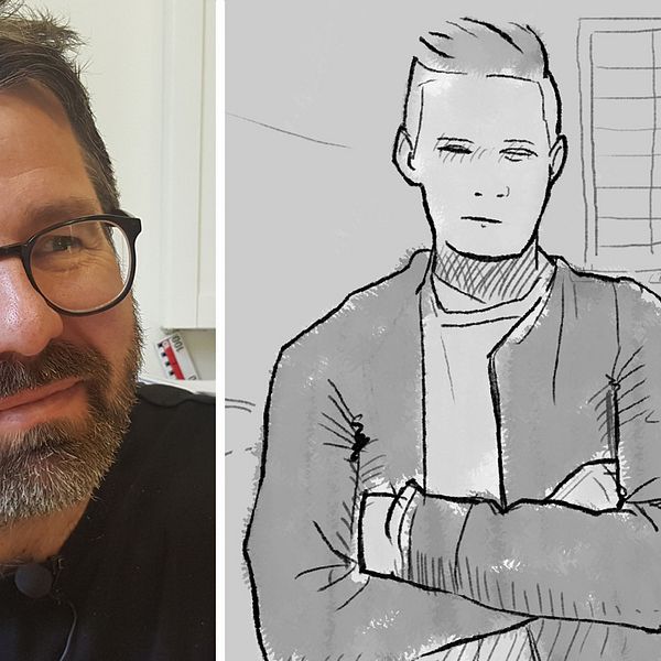 Martin Bergström, forskare på Lunds universitet, grafik på ung kille i fängelsecell