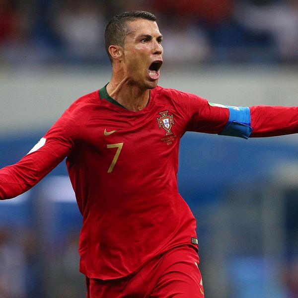 Ronaldo i matchen mellan Spanien och Portugal