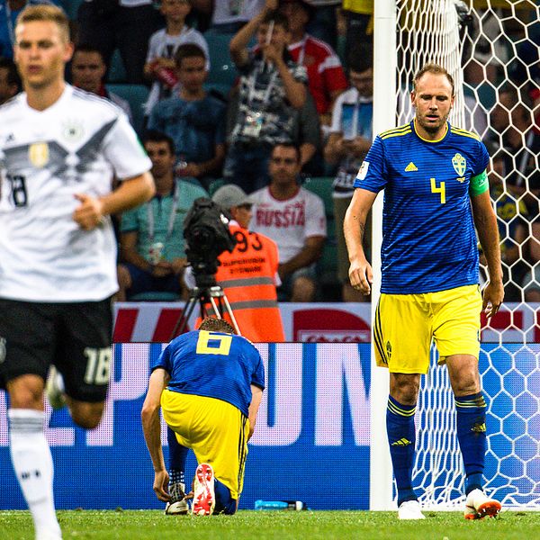 Sverige deppar efter Marco Reus kvittering till 1–1 i den 48:e minuten.