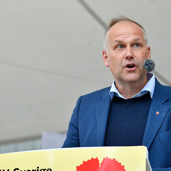 Vänsterpartiets ledare Jonas Sjöstedt höll tal under politikerveckan i Almedalen.