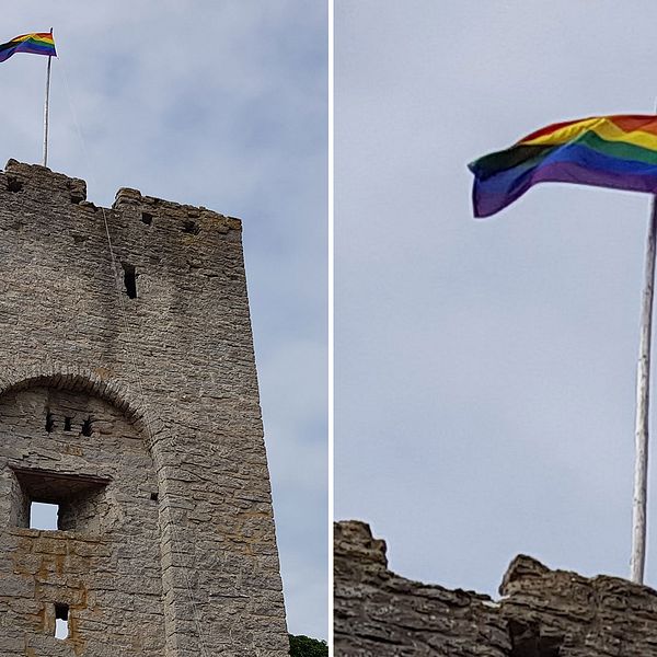 Prideflagga vid Norderport.