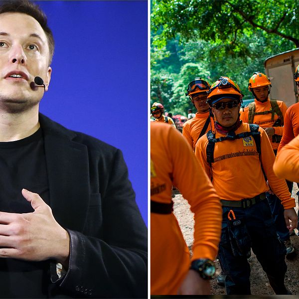 Elon Musk och thailändska räddningsarbetare