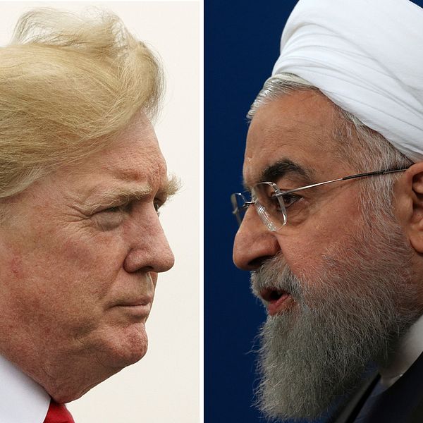 USA:s president Donald Trump och Irans president Hassan Rouhani.