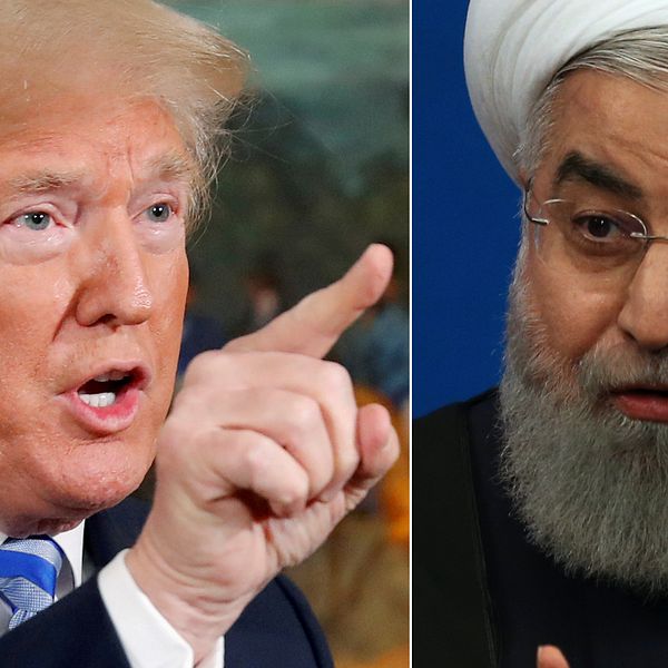 Donald Trump och Hassan Rouhani.