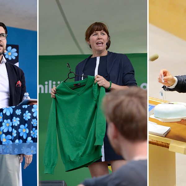 Jimmie Åkesson, Åsa Romson och Gustav Fridolin har alla använt sig av prylar för att förstärka sina budskap.