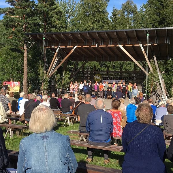 En rad artister uppträdde under stödgalan på Murberget i Härnösand – från proggikonen Jan Hammarlund till de lokala artisterna ”Nylands Järn”. Galan lockade några hundra besökare, och de pengar som kom in gick till att ekonomiskt stödja Mannaminne.