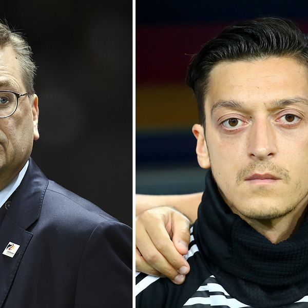 Reinhard Grindel och Mesut Özil.