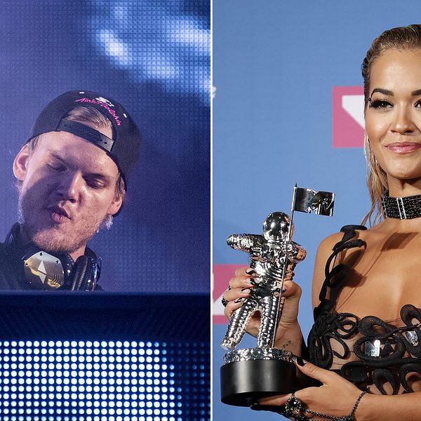 Delad bild: Först en på Tim ”Avicii” Bergling och sedan en bild på sångaren Rita Ora.