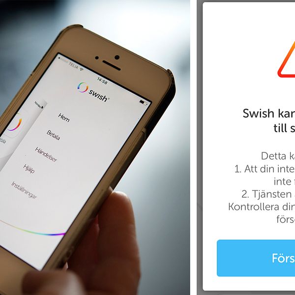 Betaltjänsten Swish ligger nere.
