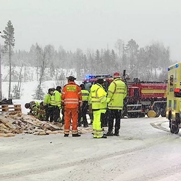 Halkolycka med EU-trailers