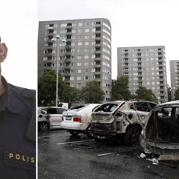 Polisen Henrik Jagerstål och bilar som brunnit