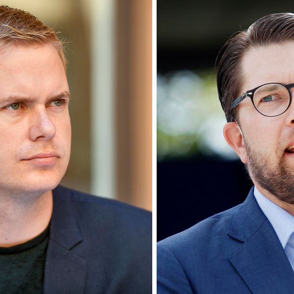 Bild till vänster på Fridolin och bild till höger på Åkesson.