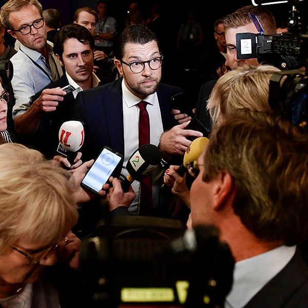 Jimmie Åkesson (SD) nobbar SVT:s valvaka