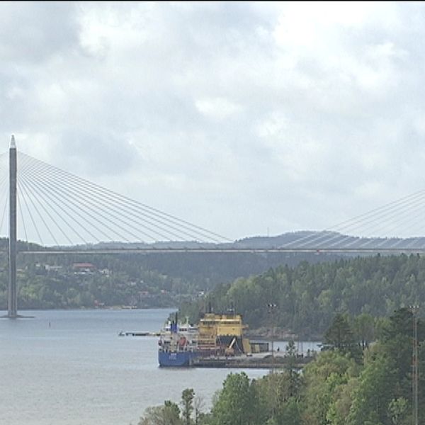 Utsikt från Stadshuset i Uddevalla mot Uddevallabron