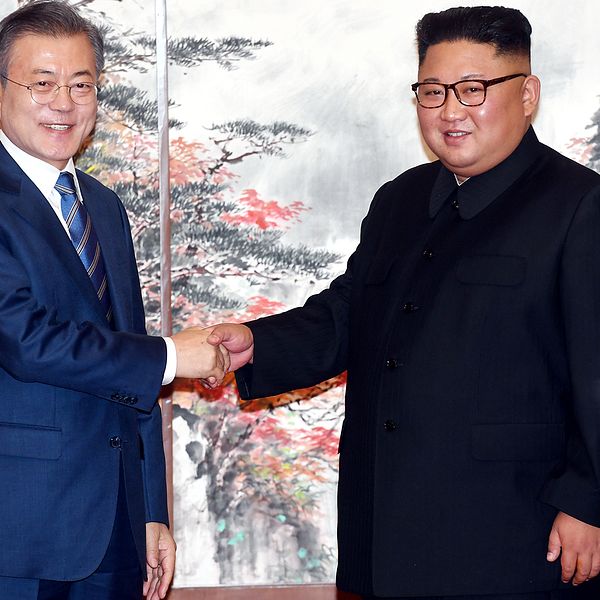 Moon Jae-In och Kim Jong Un.