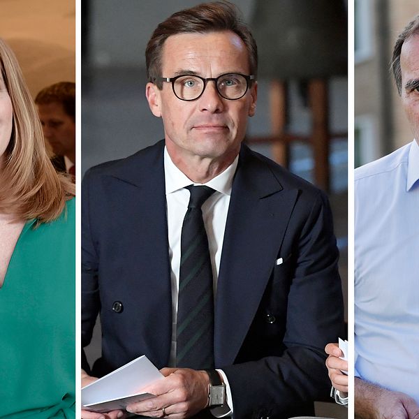 Annie Lööf (C), Ulf Kristersson (M) och Stefan Löfven (S).