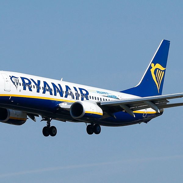 Bild på ett Ryanair flygplan