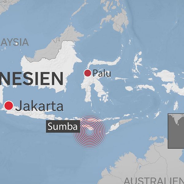 Karta över Sumbas läge i Indonesien