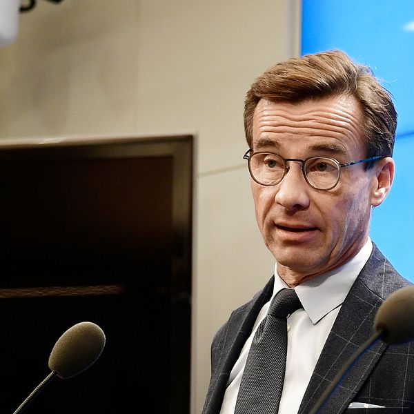 Ulf Kristersson håller presskonferens efter talmannens besked.