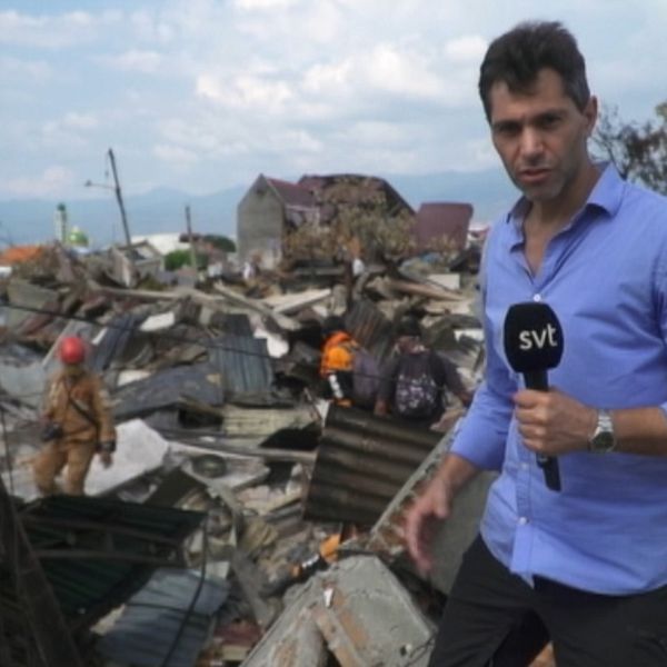 SVT:s utsända i Palu, Indonesien, där tusentals människor drabbats av de senaste dagarnas naturkatastrofer.