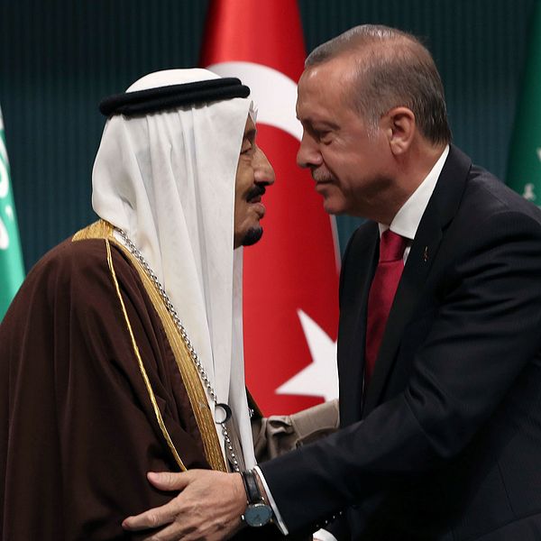Kung Salman och president Erdogan i Ankara 2016.