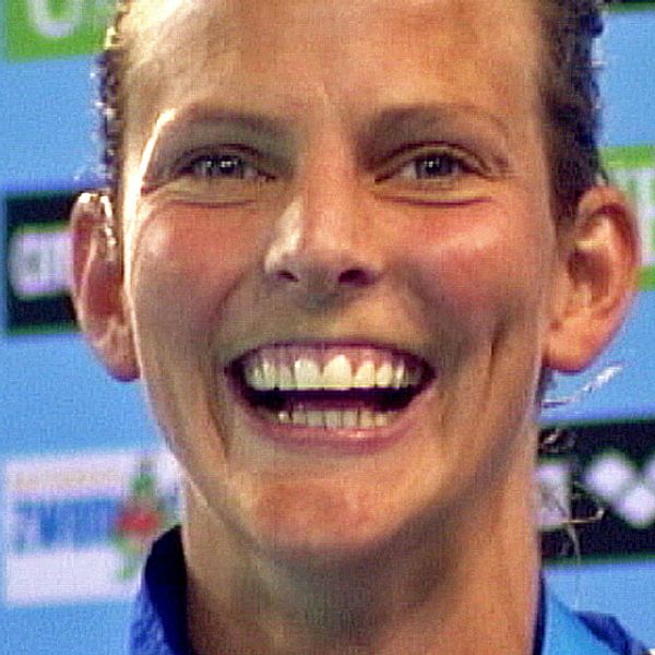 Anna Lindberg är lycklig efter att ha tagit EM-guld 2012.