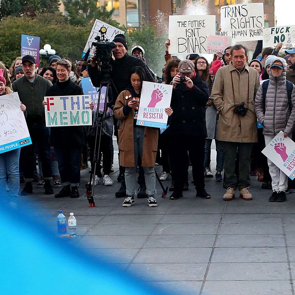 En manifestation i New York under söndagen för hbtq-personers rättigheter.