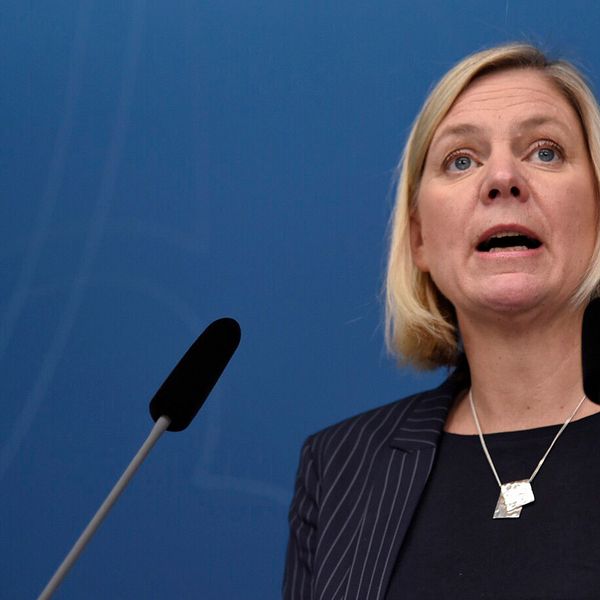 Finansminister Magdalena Andersson (S) håller ett presseminarium för att redogöra för hur övergångsregeringen kommer att arbeta med budgetpropositionen för 2019.