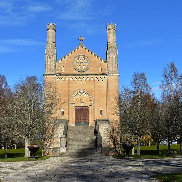 Det gamla krematoriet på Norra kyrkogården i Örebro.