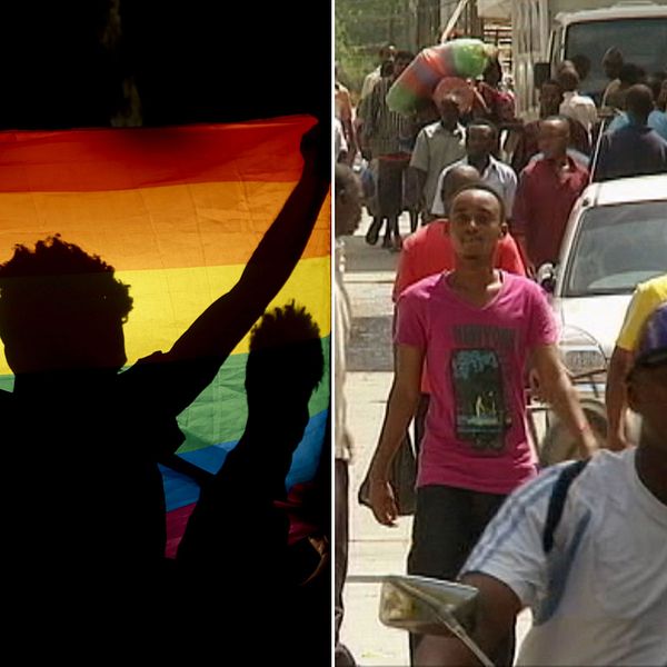 Prideflagga och invånvare i Tanzania