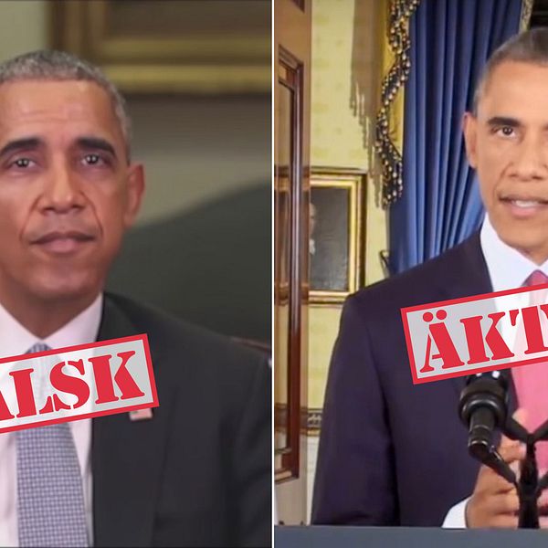 Medieföretaget BuzzFeeds falska Obama, till vänster, skapade stor uppmärksamhet tidigare i år.