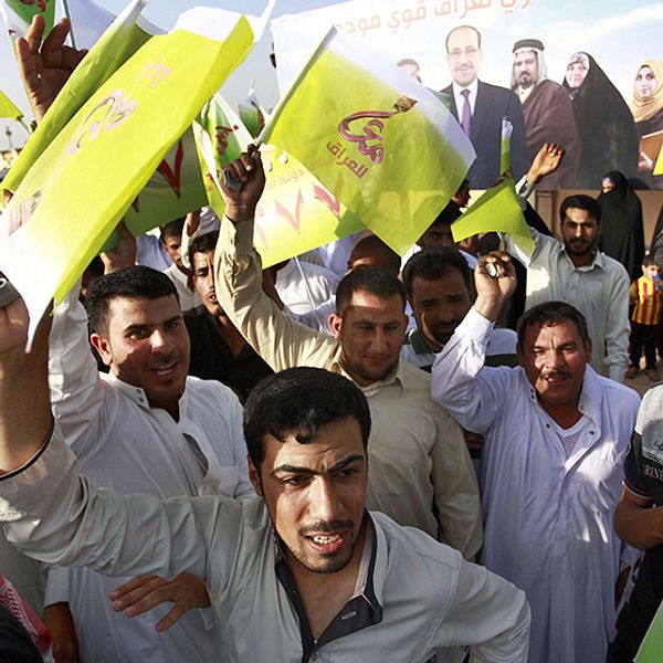 al-Maliki-anhängare på valmöte