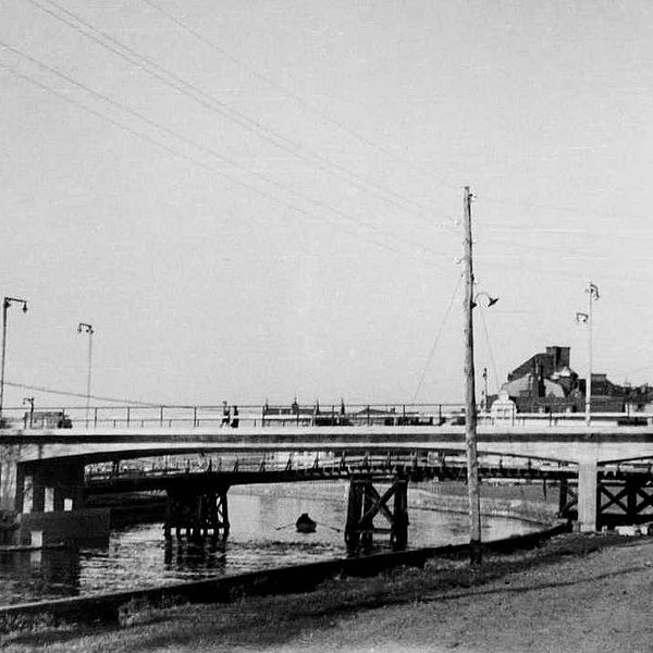Storbron i Sundsvall när den var nybyggd i maj 1936.
