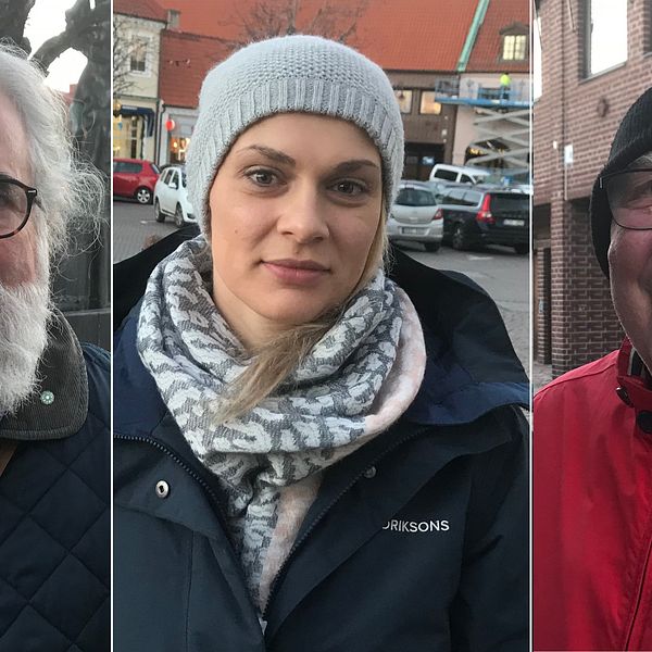 Från vänster: Laholmarna Lars-Göran Persson, Melisa Sikiric och Ove Sundquist.