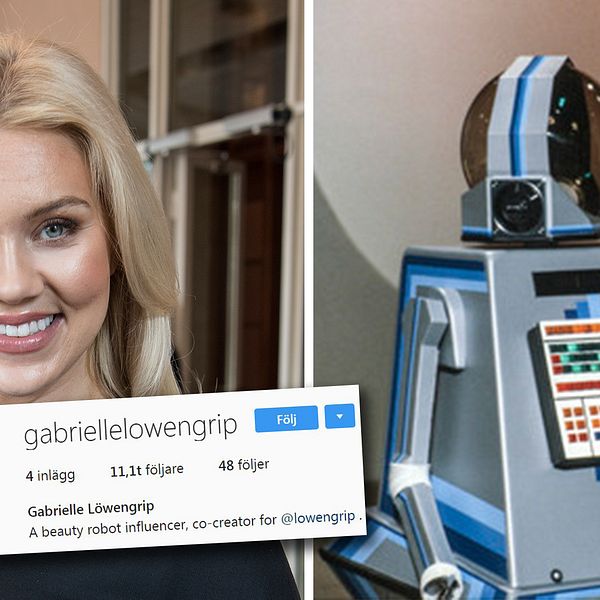 Isabella Löwengrips alter ego Gabrielle – en ”beauty robot influencer”.