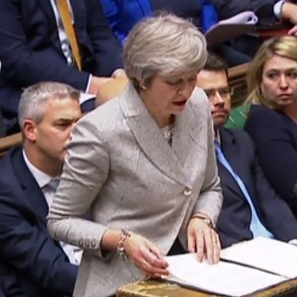 Theresa May talar i parlamentet