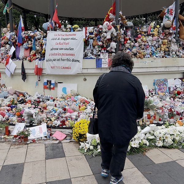 Minnesplats för terrordådet i Nice 2016.
