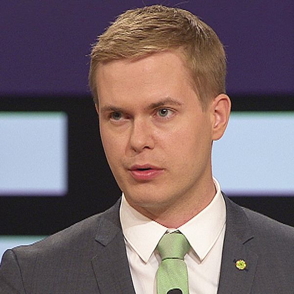 Gustav Fridolin (MP) i SVT:s partiledardebatt.
