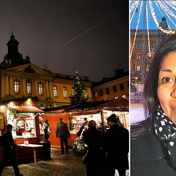 Julmarknad Stortorget, turistinformatör Åsa Lundgren