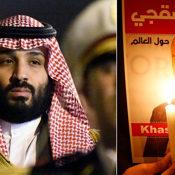 ”Ju fler offer han slukat desto fler vill han ha”, skrev Jamal Khashoggi (t.h) om den saudiska kronprinsen Mohammed bin Salman (t.v) i ett chattmeddelande i maj.