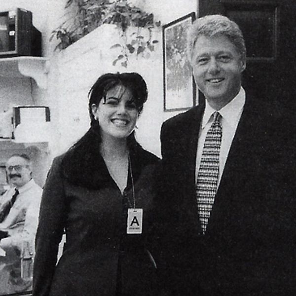 Monica Lewinsky och Bill Clinton i Vita huset.