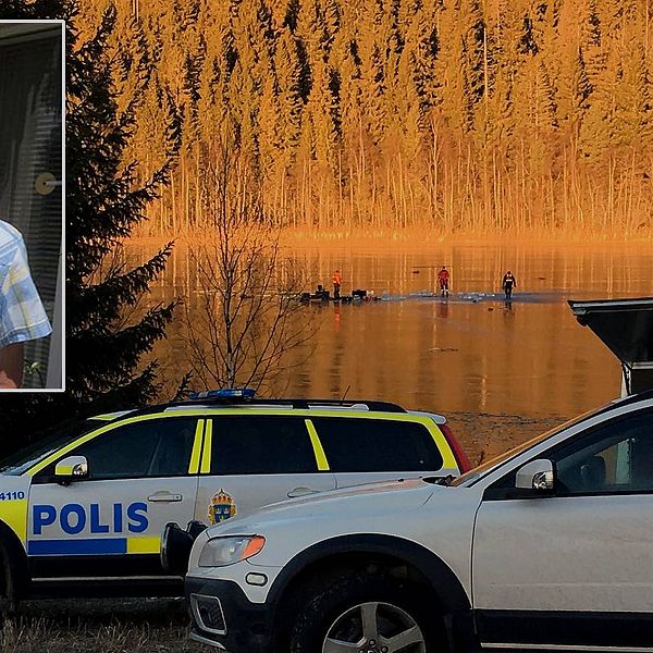 Polisen dyker i Hulitjärnens vatten i sökandet efter en försvunnen person.