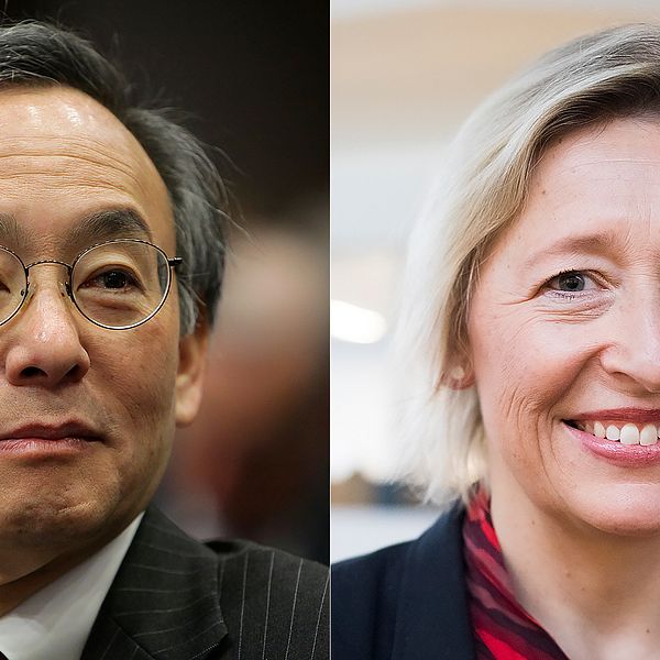 Steven Chu, Nobelpristagare och fd energiminister i USA och Karin Bäckstrand, professor vid Stockholms universitet och ledamot i regeringens klimatpolitiska råd.
