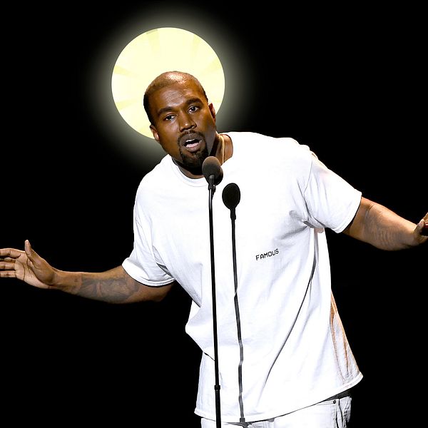 En av de hiphopare som är allra mest förtjust i religiösa symboler är rapparen Kanye West.