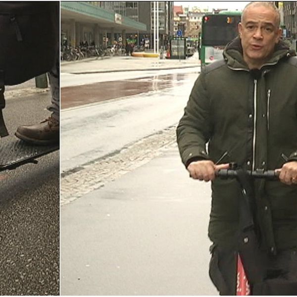 SVT:s reporter testar el-scooter. Nu säger kommunen att de kan tvingas se över en reglering av transportmedlet.