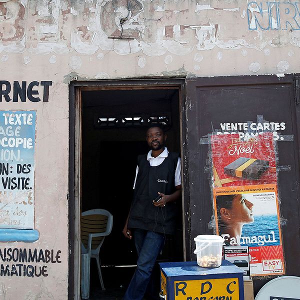Ett internet-café i Kinshasa